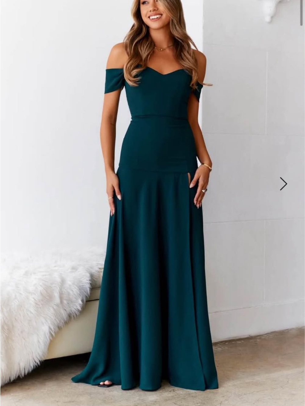 Hello Molly Teal One-Shoulder Mermaid Gown